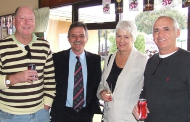 Having fun: L-R Peter Gardiner, Phill King and Mary and Neil King.